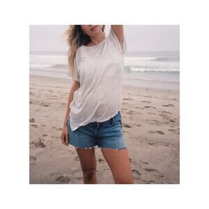 Hatch 'The Everyday' White Cotton Linen Tee Size 3